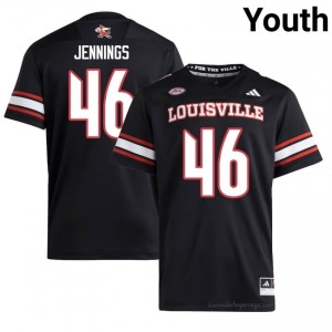 Braxton Jennings #46 UL Cardinals Youth Black Jersey | NCAA Football ACC Game-Day Gear 35830715