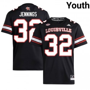 Braxton Jennings #32 Louisville Cards Youth Black Officially Licensed NCAA Football Jersey 29865761