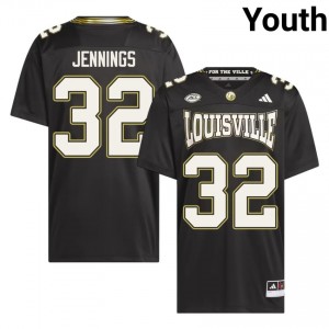 Braxton Jennings #32 Louisville Cardinals Black Youth Football Player For the Ville Jersey | Cards Fan Essentia 71685176