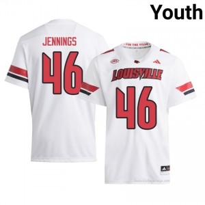 Louisville Cards Braxton Jennings #46 White Jersey | Youth NCAA Licensed Football Fan Gear 22020149