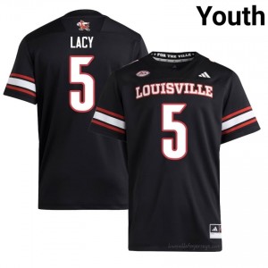 Caullin Lacy #5 Louisville Cards Youth Black Jersey | NCAA Football ACC Game-Day Gear 62529022