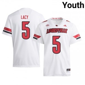 Louisville Cardinals Caullin Lacy #5 White Jersey | Youth NCAA Licensed Football Fan Gear 92671564