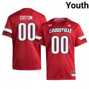 Custom #00 Louisville Cardinals Red Youth Football | NCAA-Approved Teamwear 47122608