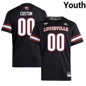 Custom #00 UL Cardinals Youth Black Jersey | NCAA Football ACC Game-Day Gear 99128510