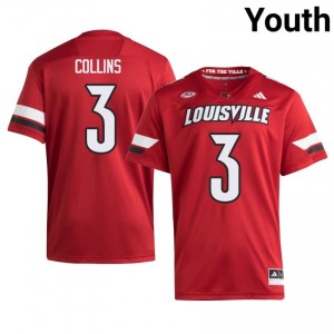 Dacari Collins #3 Louisville Cards Red Youth Football | NCAA-Approved Teamwear 38084801
