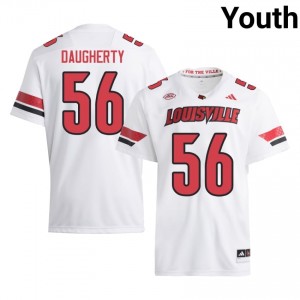 UL Cardinals Eryx Daugherty #56 Replica College Jersey | Youth White Gameday Football 84775101