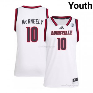 Louisville Cards Isaac McKneely #10 Replica University Basketball Jersey | Youth White Gameday Hoops 61271167
