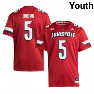 Keyjuan Brown #5 Embroidery Football Jersey | Cardinals Red Youth Licensed NCAA 92775160
