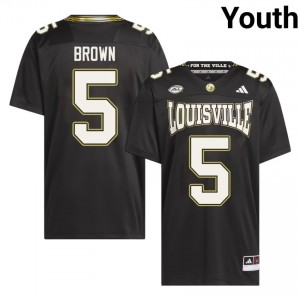 Keyjuan Brown #5 Louisville Cardinals Black Youth Football High School For the Ville Jersey | Cards Fan Essentia 23115775