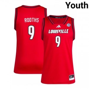 Khani Rooths #9 Louisville Cards Red Youth Basketball High School Jersey | Cards Fan Essentia 79969867