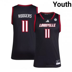 Kobe Rodgers #11 Louisville Cardinals Youth Black Officially Licensed NCAA Basketball Jersey 95157647