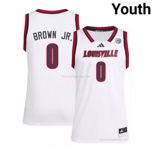 Louisville Cards Mikel Brown Jr. #0 Replica High School Basketball Jersey | Youth White Gameday Hoops 38194658