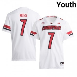 Louisville Cards Miller Moss #7 White Jersey | Youth NCAA Licensed Football Fan Gear 11615135