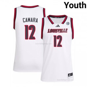 Officially Licensed Mouhamed Camara #12 Gameday Basketball Jersey | Louisville Cardinals White Youth NCAA 37127949
