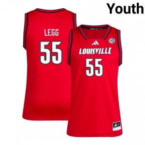 Spencer Legg #55 Louisville Cards Red Youth Basketball NCAA Jersey | Cards Fan Essentia 53815440