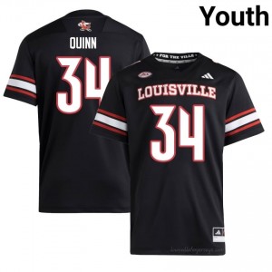 TJ Quinn #34 Louisville Cardinals Youth Black Jersey | NCAA Football ACC Game-Day Gear 76679640