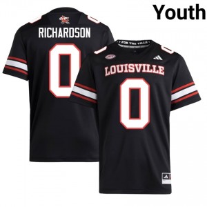 Tre Richardson #0 Louisville Cards Youth Black Officially Licensed NCAA Football Jersey 67429187