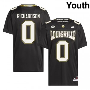 Tre Richardson #0 Louisville Cardinals Black Youth Football NCAA For the Ville Jersey | Cards Fan Essentia 76067191
