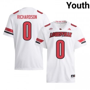 Louisville Cardinals Tre Richardson #0 Replica High School Jersey | Youth White Gameday Football 86723747