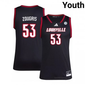 Vangelis Zougris #53 Louisville Cardinals Youth Black Officially Licensed NCAA Basketball Jersey 48701862